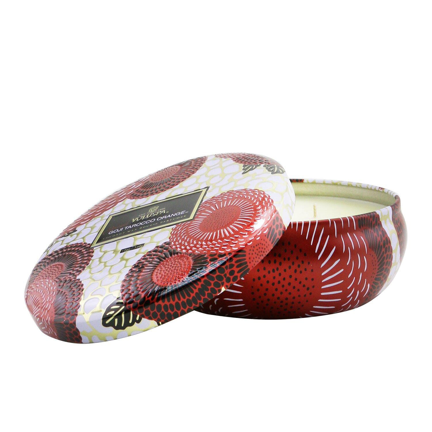 Voluspa Wick Decorative Tin Candle - Spiced Goji Tarocco Orange 340g/12oz 340 그램