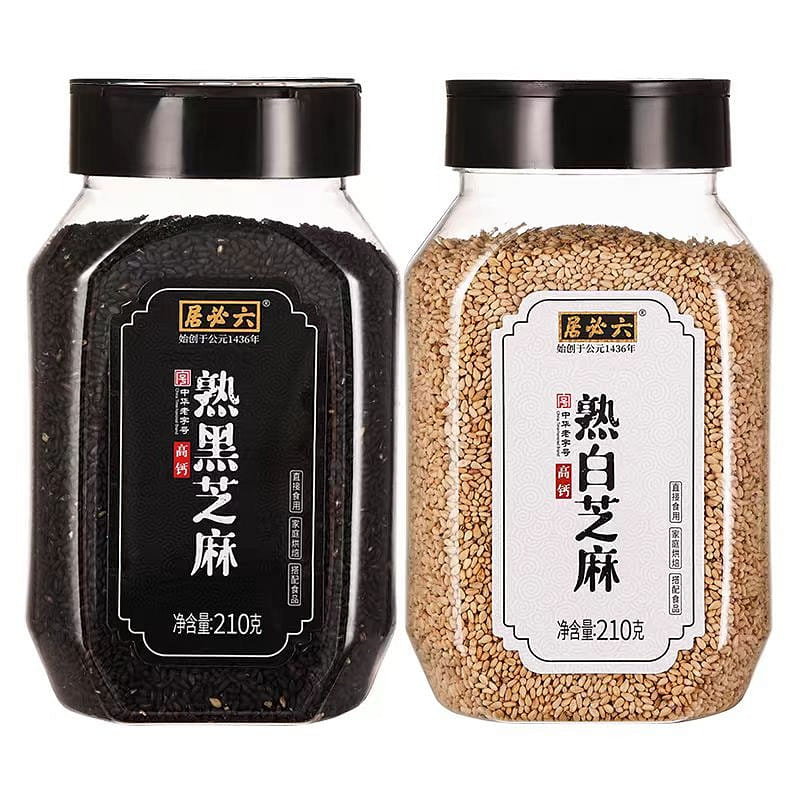 Cooked white sesame and cooked black sesame combination 210g* 2 bottle 420 กรัม