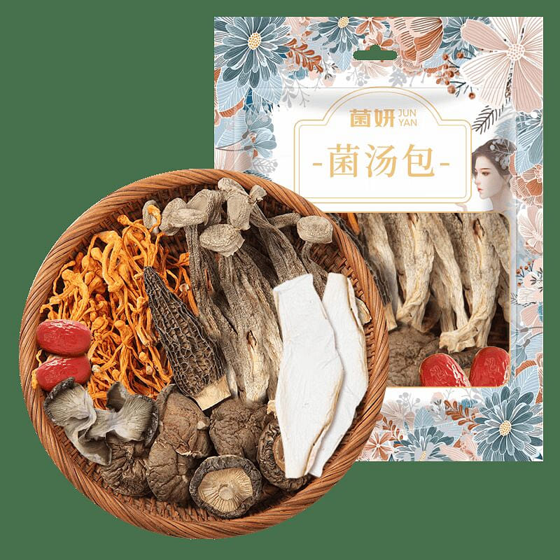 Seven-colored mushroom soup dumplings. 40 g