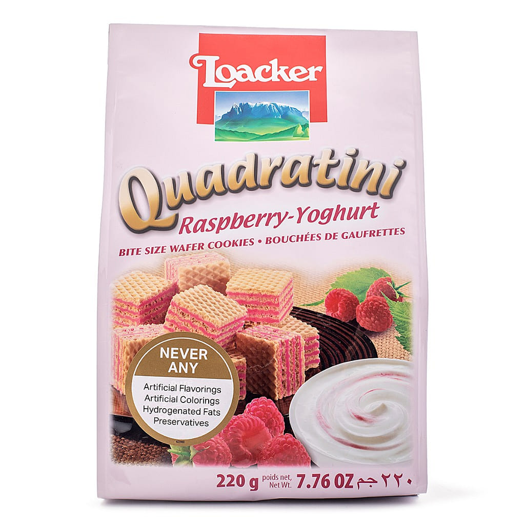 Loaker Quadratini Wafers, Raspberry Yogurt Flavor 220 g