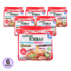Sapporo Ichiban Instant Noodle, Original Flavor 5pk 17.5 oz*6 pack
