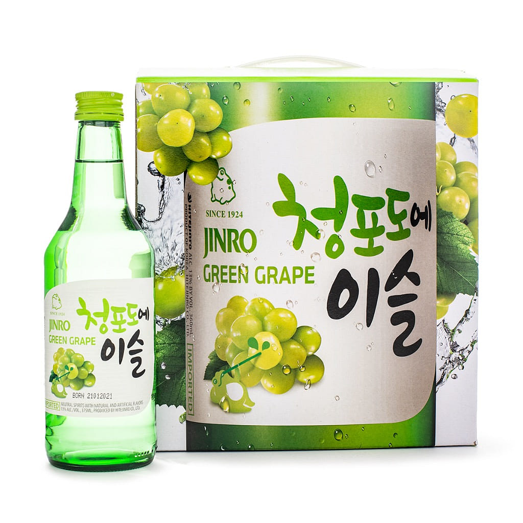 Jinro Chamisul Green Grape Soju 375ml 6 bottle