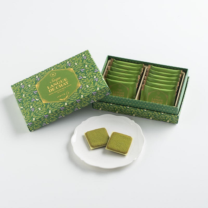 ISHIYA G Saqu Langue De Chat Matcha Milk 12 pcs 1 hộp
