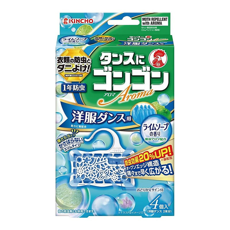 KINCHO Wardrobe Insect Repellent 4 pcs Soap Scent 1 개
