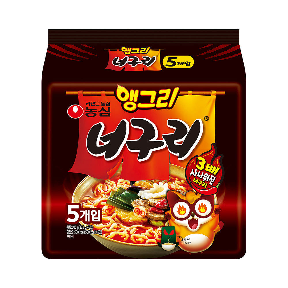 농심 앵그리 너구리 5p 605 그램