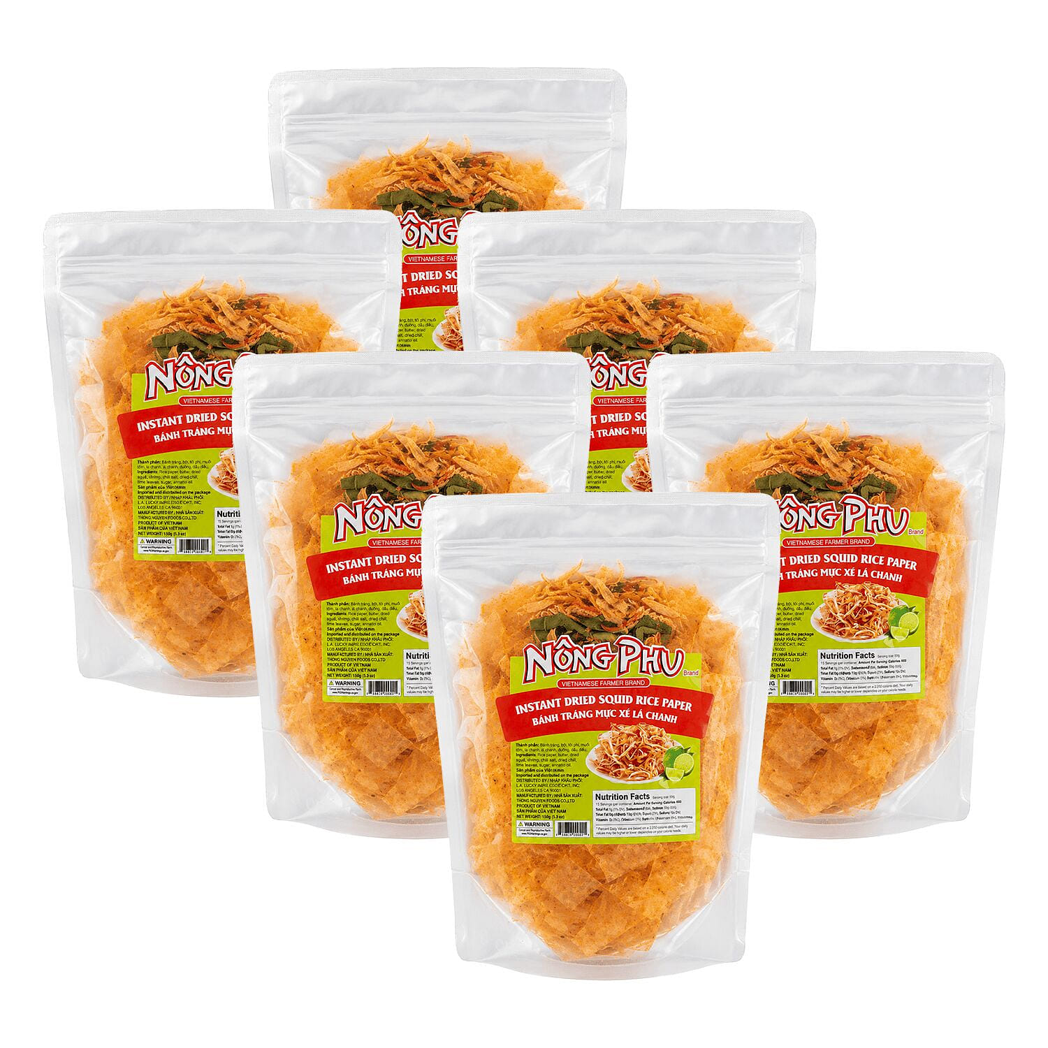 Dried Squid Rice Paper Pack Of 6 5.3 oz