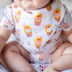 Organic Cotton Bandana Bib 2pcs Set - Boba + Egg Waffle 20 g