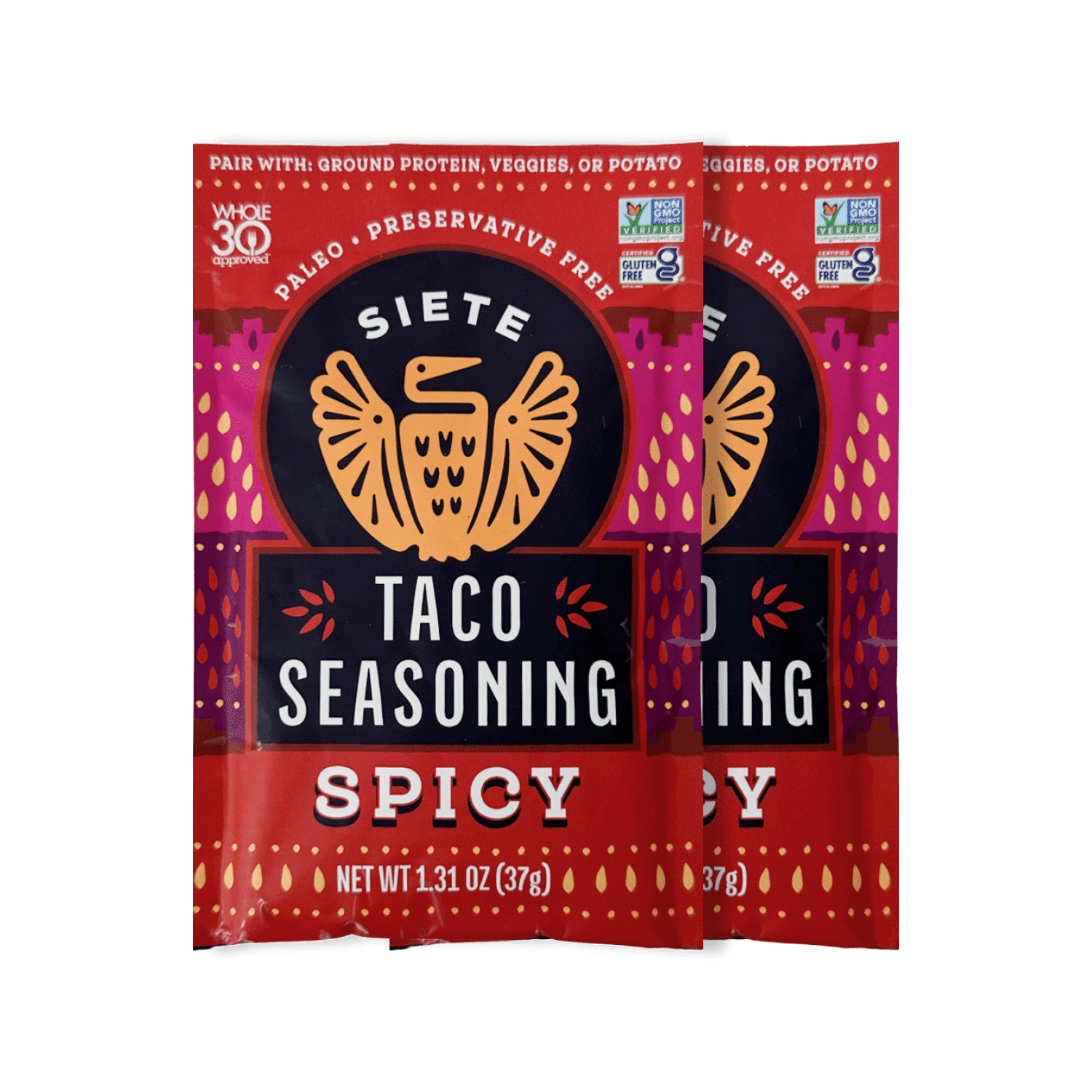 Siete Taco Seasoning (Pack of 2) - Spicy 74 กรัม
