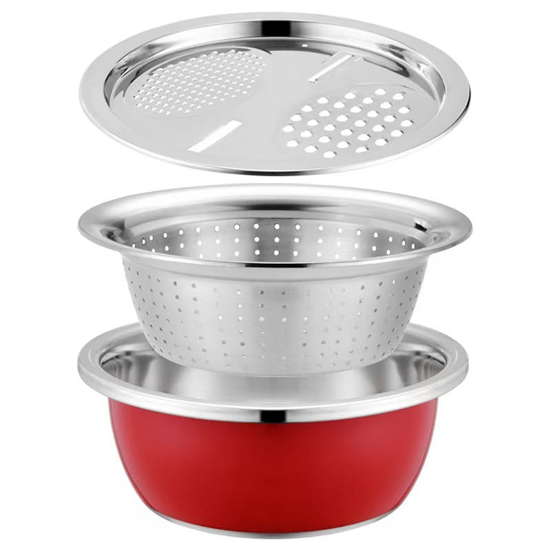 Stainless Steel Vegetable Washing Basin 3set 1 count