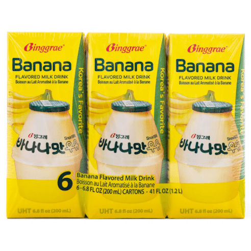 Binggrae Milk Drink, Banana Flavor 6ct 1 box 1 ส่วน