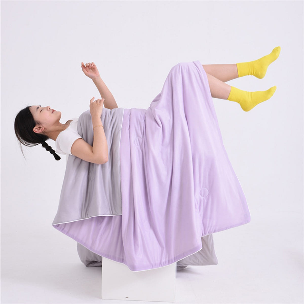 SECCHIC Cool Mat Quilt Purple Gray 180x220cm 1 개