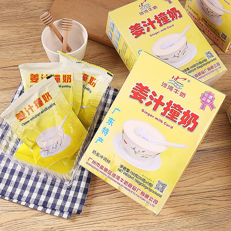 [1 box 5 bags of old brand] Guangdong specialty Shawan ginger milk 150 g