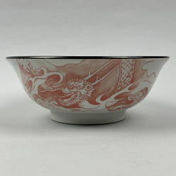 Made-in-Japan Akaryu Ramen Noodle Dragon Bowl - Red, 8" dia., 32 oz 1 each