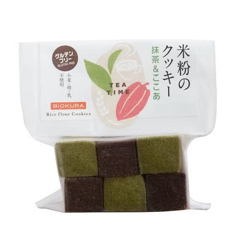 Biokura Rice Flour Cookies Matcha & Cocoa 12pcs 1 each