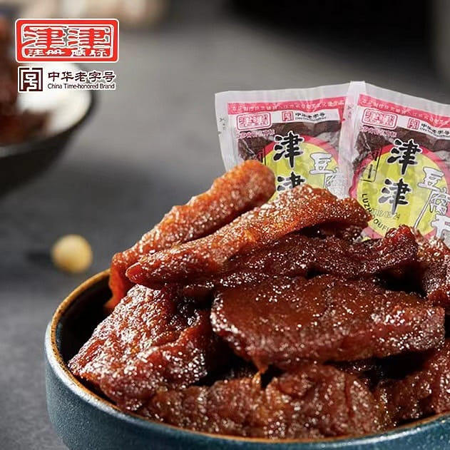 苏州特产】中华老字号津津卤汁豆腐干素食网红小吃童年的味道90g*10包