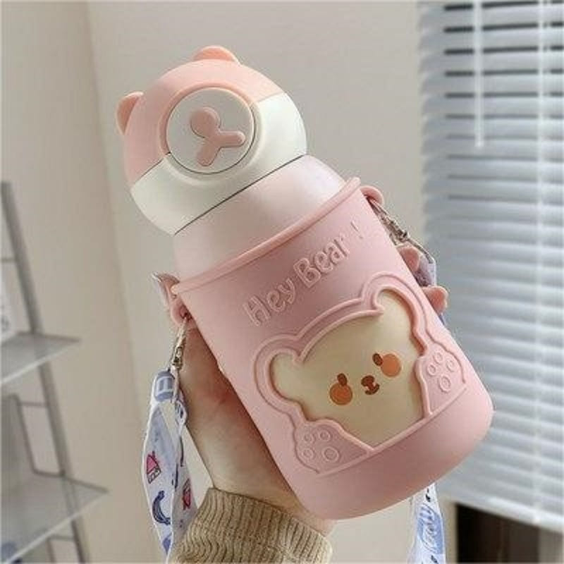 Thermal insulation cup 450ML female high value ins cute portable straw water cup 1 개