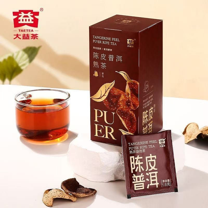 Dayi Tangerine Peel Ripe Pu'er Tea Bags, 1 Box 40 g