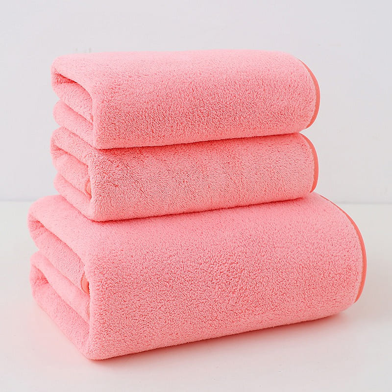 Coral fleece towel and bath towel set  pink 1 개입
