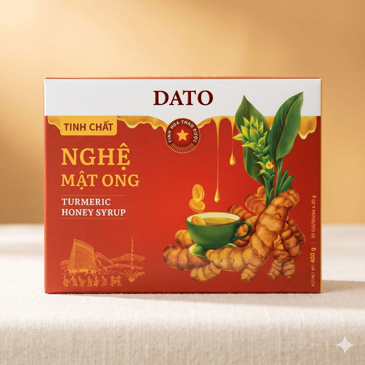 DATO Turmeric Honey Syrup 400g 1 box