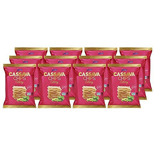 Jans - มันสำปะหลังทอดกรอบ รสขึ้นฉ่าย 3.52 ออนซ์ แพ็ค 12 ชิ้น 3.52 ออนซ์*12 แพ็ค