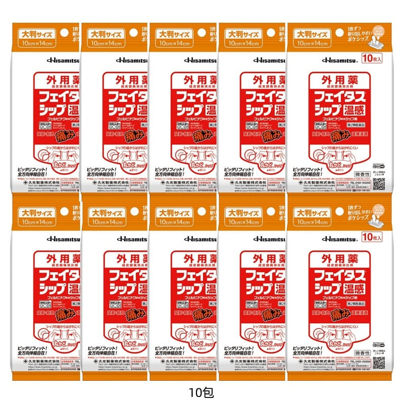 HISAMITSU Feitasship Warming Anti-Inflammatory and Pain Patches 10 pcs*10 1 개