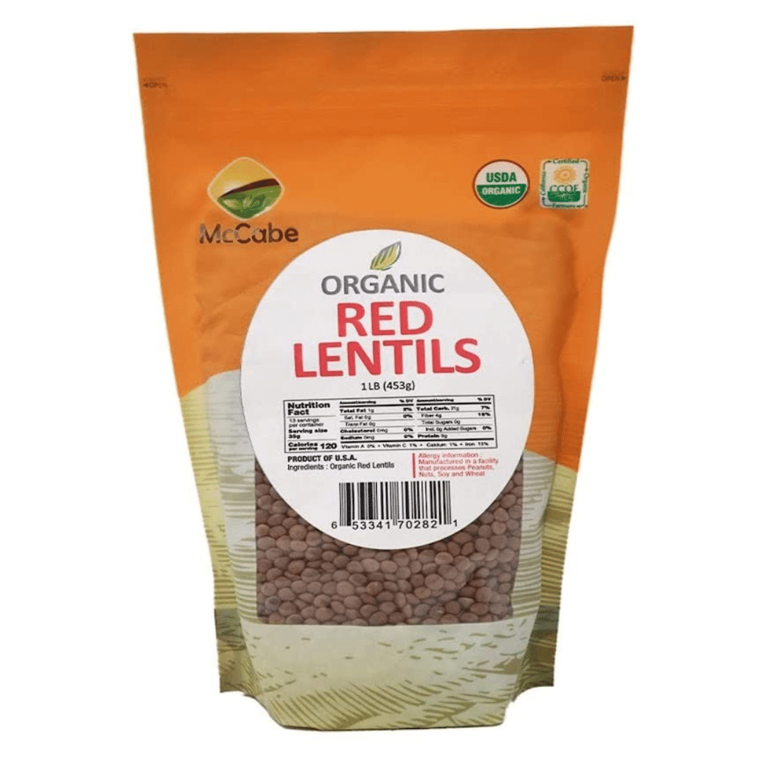 McCabe Organic Red Lentils, 1-Pound, USDA Certified Organic, 1 파운드