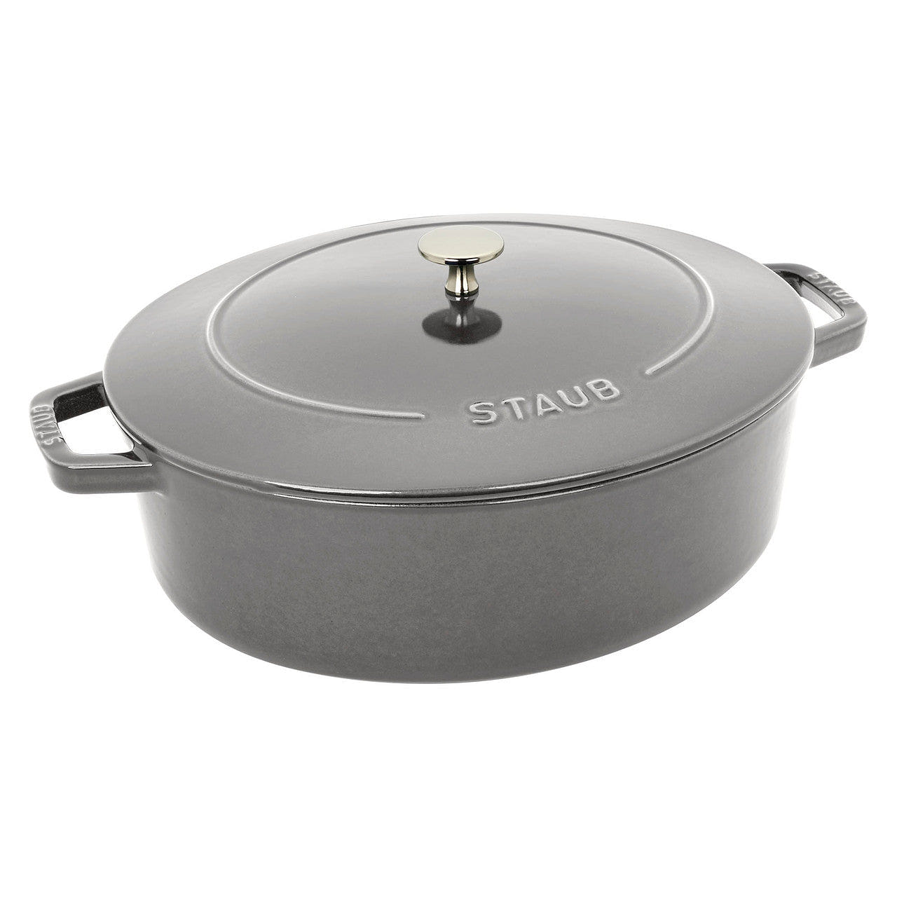 Staub铸铁6.25夸脱椭圆形荷兰锅 - 石墨色 1 份