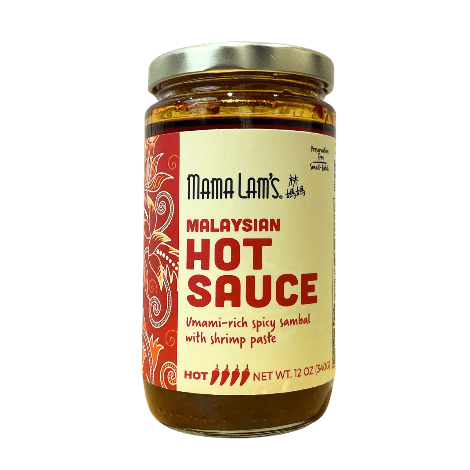 Malaysian Hot Sauce with Shrimp Paste, Large 12 온스