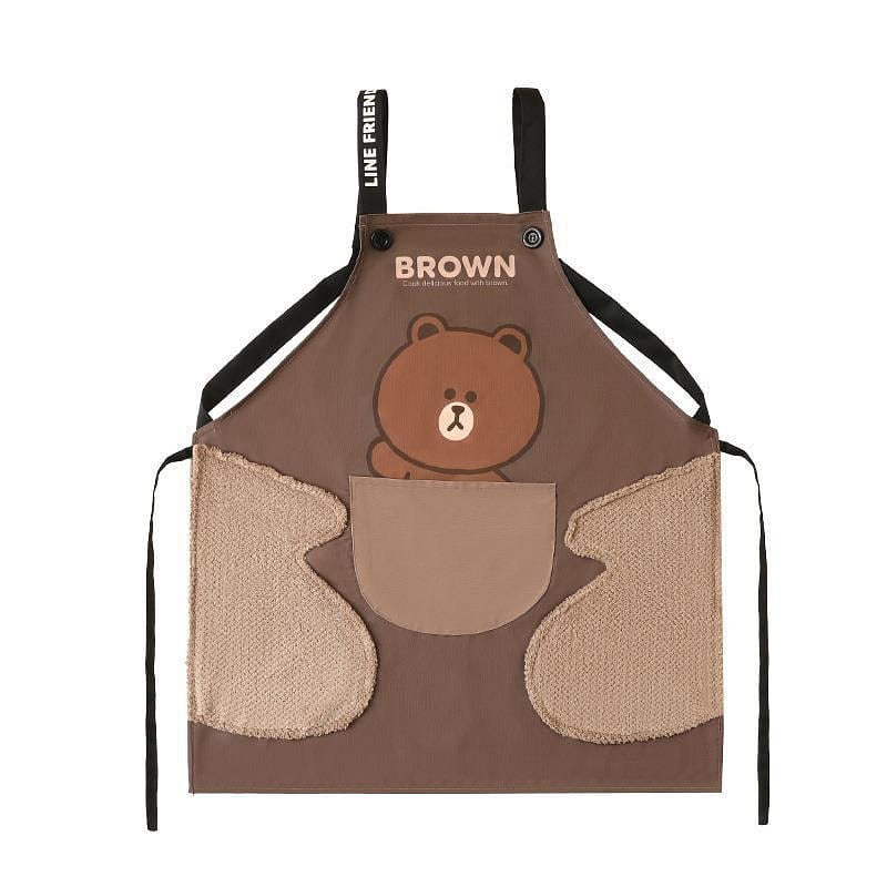 LINE FRIENDS hand-wiping apron home kitchen waterproof oil Brown Bear 1 개