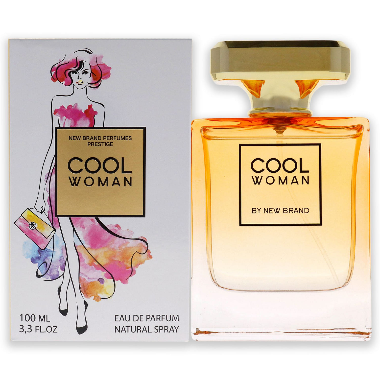 여성을 위한 새로운 브랜드의 쿨 우먼 - 3.3oz (100ml) 오 드 퍼퓸 스프레이 3.3 온스