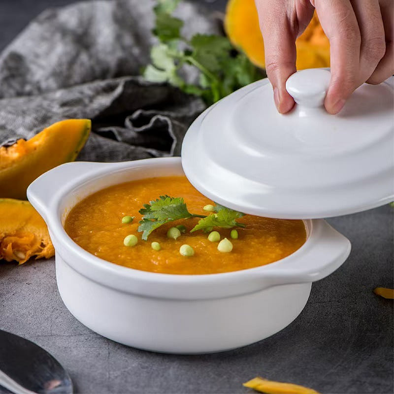 Ceramic Crock Pot Steamed Eggs Soup Pot Baking Bow 1 개입
