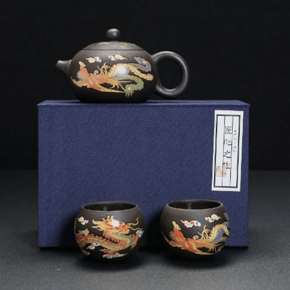 Good words: Carefully selected, pure semi-handmade purple sand teapot, dragon an 500 그램