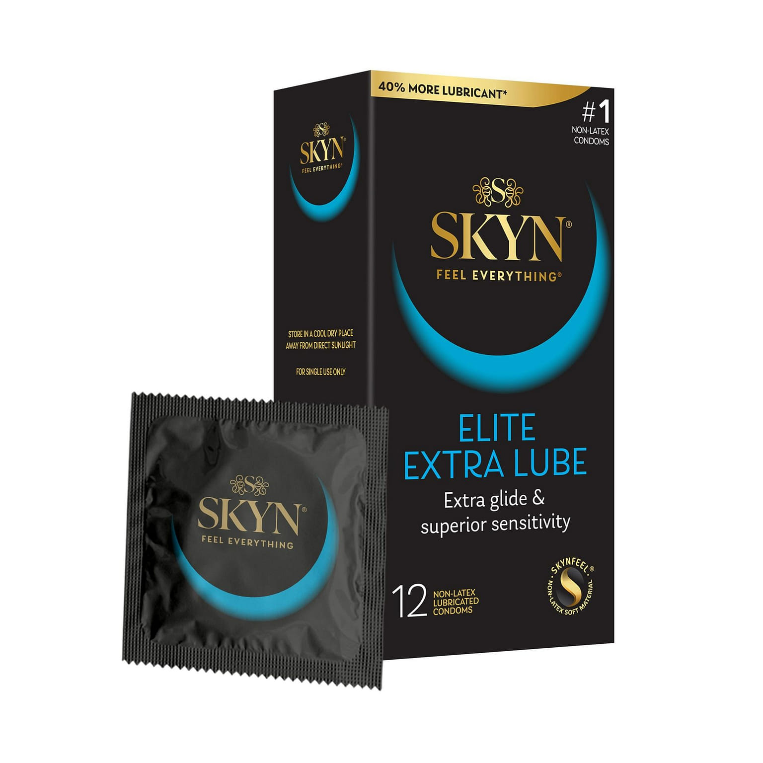 SKYN Elite Extra Lube Ultra-Thin, Lubricated Latex-Free Condoms Ultra-Silky 1 กล่อง