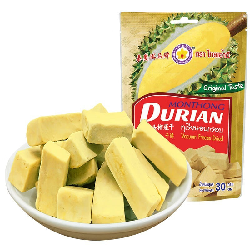 Thai Ao Chi Golden Pillow Durian dried 30g 30 กรัม