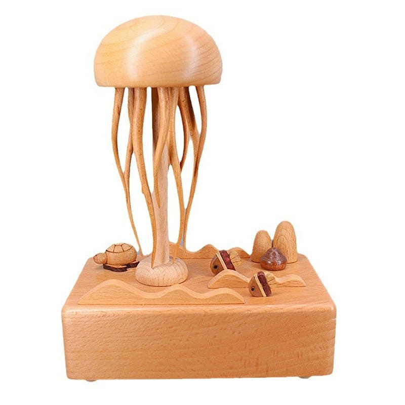 High-End Smart Jellyfish Wooden Mechanical Music Box - Upgraded Version 1Pc 1 box