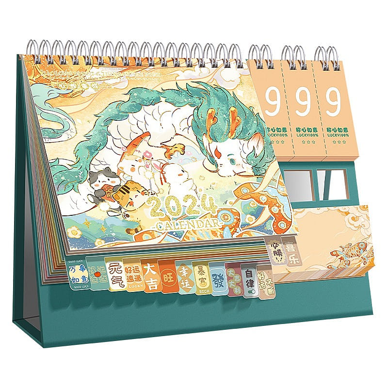 2024 Dragon Desk Calendar Calendar Creativity Ornament Work Plan-Dragon 1 ส่วน