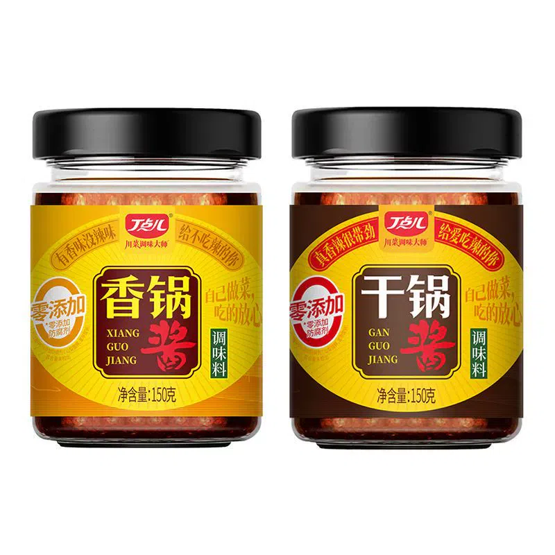 Dingdianer Dry Pot Sauce 150g spicy+150g non spicy 0 preservative base Spicy Hot Pot chili sauce 300 그램