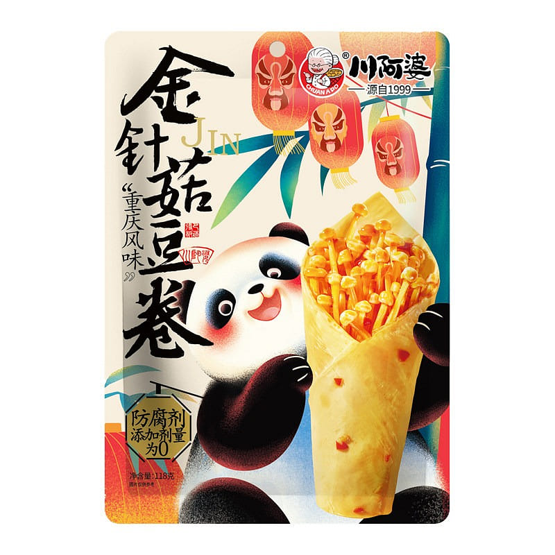 Chuanapo golden needle mushroom tofu roll 236g 236 g