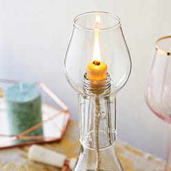 Glass Hurricane Bottle Lamp by Twine® 1 份