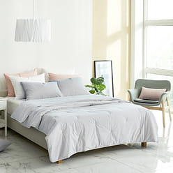 mumooroom 60수 고밀도 순면 차렵이불세트 - LIGHT GREY (US Queen) 1 개