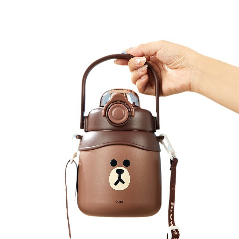 LINE FRIENDS Thermo Mug large capacity female high value big belly cup 900ML 1 ส่วน