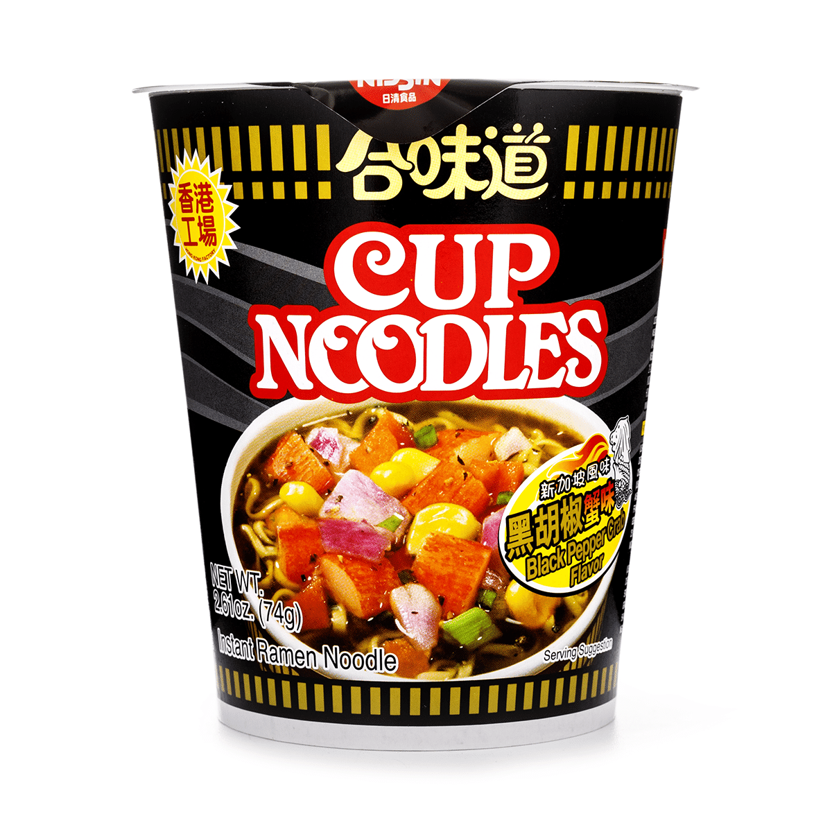 Macarrón Instantáneo, Sabor a Cangrejo con Pimienta Negra, Nissin Cup Noodles 74 gramo(s)