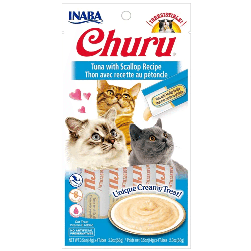 【INABA】Churu Purées Cat Treat - Tuna with Scallop 1 개