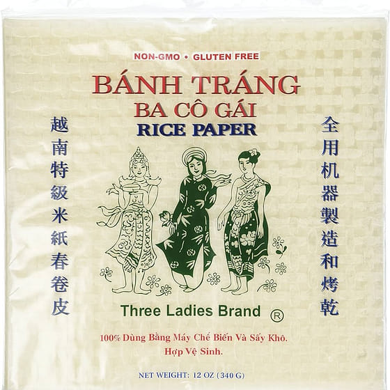 weee_dried_Three Ladies Brand Machine Square Rice Paper 22cm 12 oz 1 each