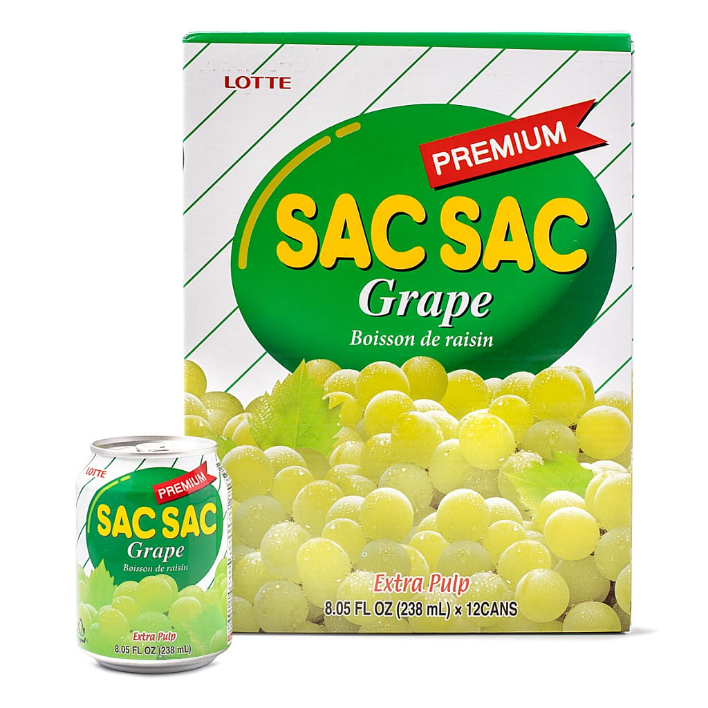 Jugo de Uva Lotte Sac Sac, Extra Pulpa 12 Latas 238 mililitro(s)*12 latas