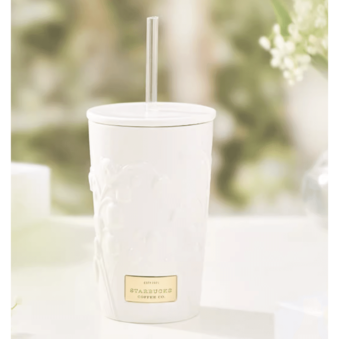 Starbucks mug lily of the valley series high beauty fashionable Mug insulated mu 410 ml(ミリリットル)