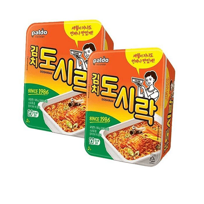 Paldo Korean Kimchi Ramen Noodles - 86g x 2 Cups 172 g