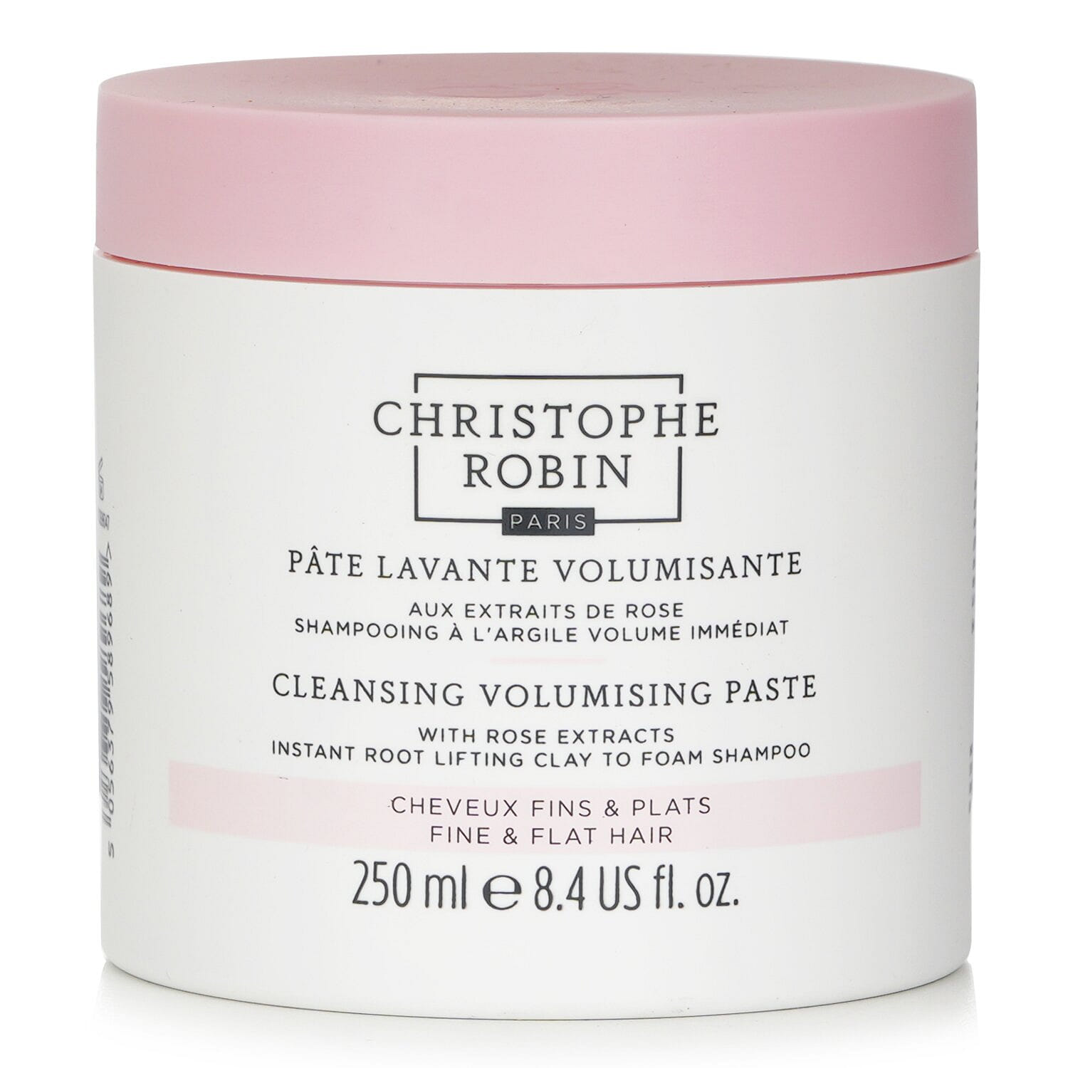 Christophe Robin Rose Volumizing Purifying Clay (clay-to-foam texture shampoo) - Thin, flat hair 250 ml
