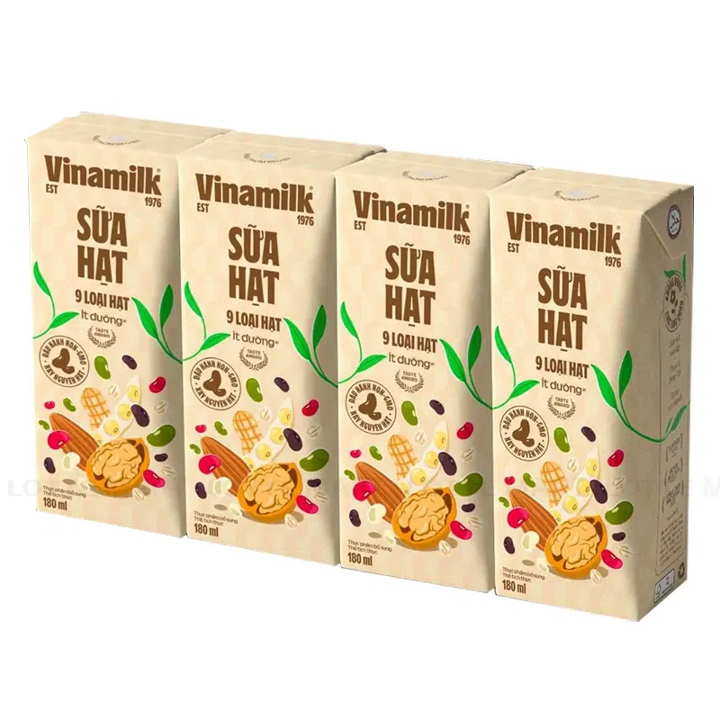 Vinamilk 9 Nut Milk 180ml (4-pack) LOW SUGAR 180 밀리리터