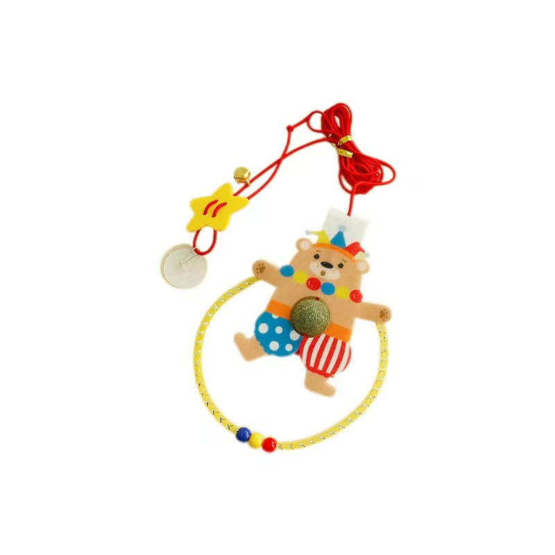 Cat Door Hanging Toy Catnip Antidozer 2 Meters Elastic Lanyard-Circus Bear Style 1 ส่วน
